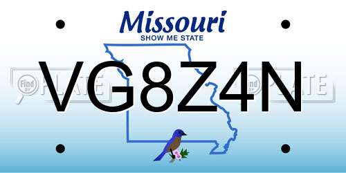 VG8Z4N Missouri License Plate