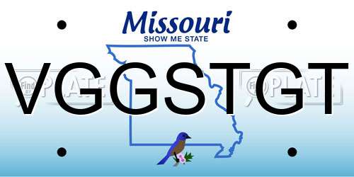 VGGSTGT Missouri License Plate