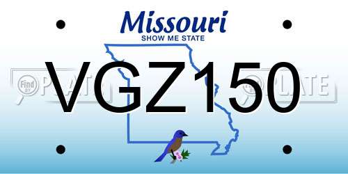 VGZ150 Missouri License Plate