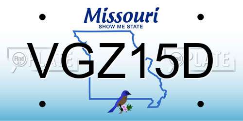 VGZ15D Missouri License Plate