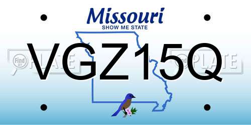 VGZ15Q Missouri License Plate