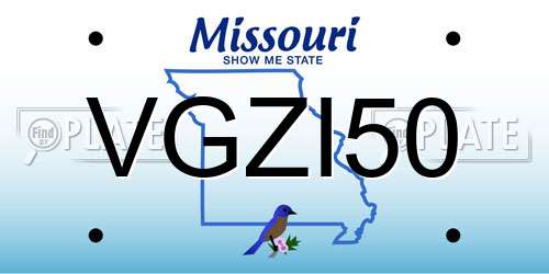 VGZI50 Missouri License Plate