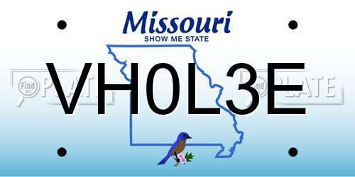 VH0L3E Missouri License Plate