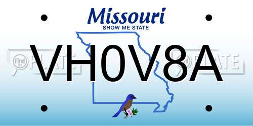VH0V8A Missouri License Plate