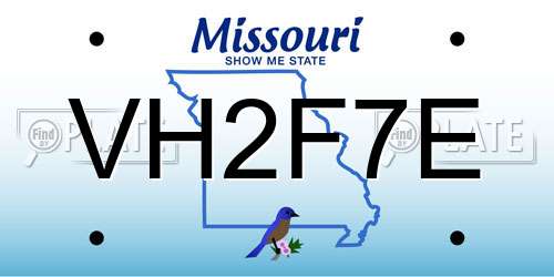 VH2F7E Missouri License Plate