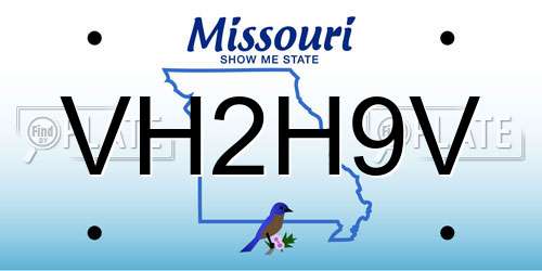 VH2H9V Missouri License Plate