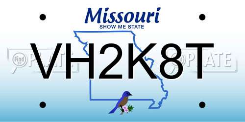 VH2K8T Missouri License Plate