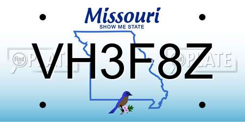 VH3F8Z Missouri License Plate