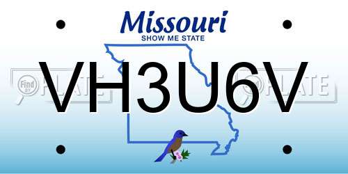 VH3U6V Missouri License Plate