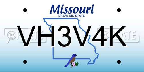 VH3V4K Missouri License Plate