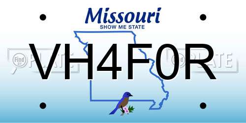VH4F0R Missouri License Plate