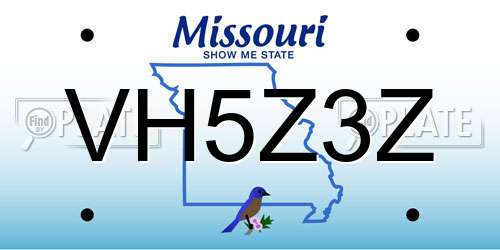 VH5Z3Z Missouri License Plate