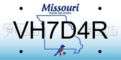 VH7D4R Missouri License Plate
