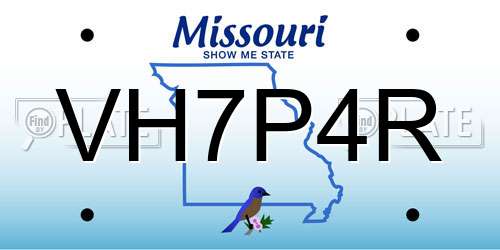 VH7P4R Missouri License Plate