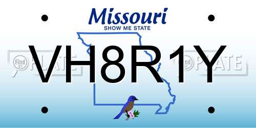 VH8R1Y Missouri License Plate