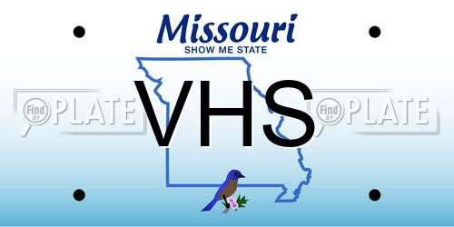 VHS Missouri License Plate