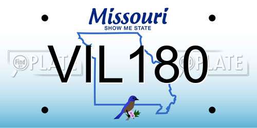 VIL180 Missouri License Plate