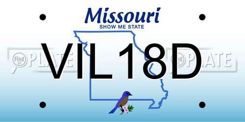 VIL18D Missouri License Plate