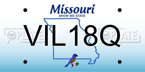 VIL18Q Missouri License Plate