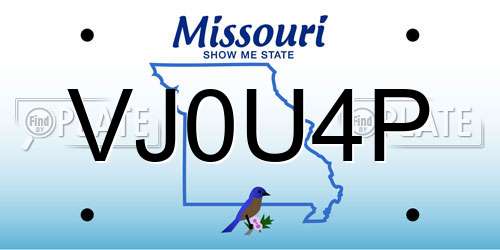 VJ0U4P Missouri License Plate