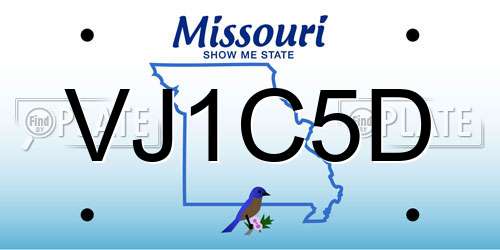 VJ1C5D Missouri License Plate