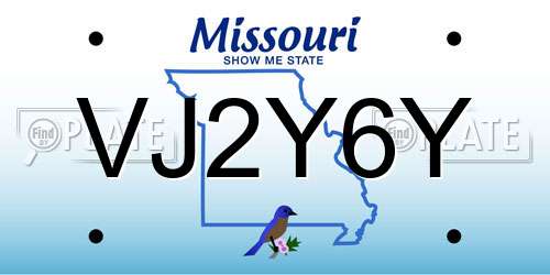 VJ2Y6Y Missouri License Plate
