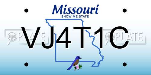 VJ4T1C Missouri License Plate