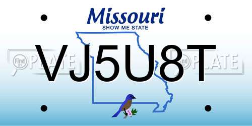 VJ5U8T Missouri License Plate