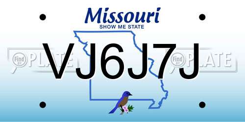 VJ6J7J Missouri License Plate