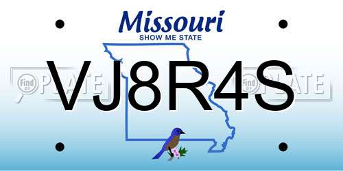 VJ8R4S Missouri License Plate