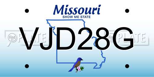 VJD28G Missouri License Plate