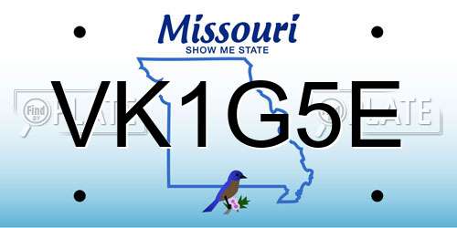 VK1G5E Missouri License Plate