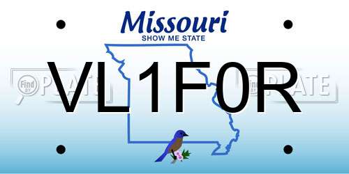 VL1F0R Missouri License Plate