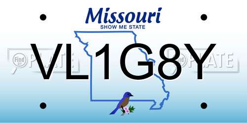 VL1G8Y Missouri License Plate