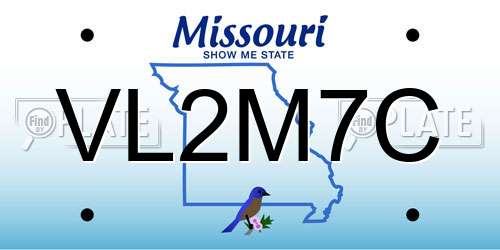 VL2M7C Missouri License Plate