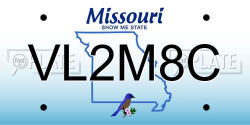 VL2M8C Missouri License Plate