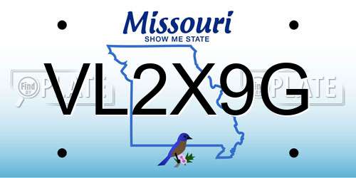 VL2X9G Missouri License Plate