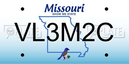 VL3M2C Missouri License Plate