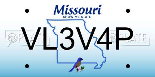 VL3V4P Missouri License Plate