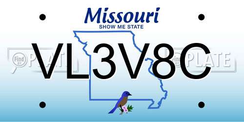 VL3V8C Missouri License Plate