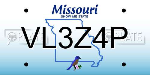 VL3Z4P Missouri License Plate