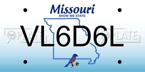 VL6D6L Missouri License Plate