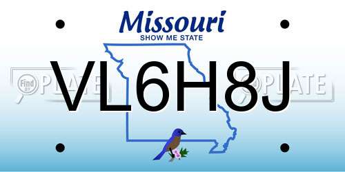 VL6H8J Missouri License Plate
