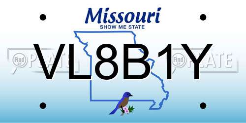 VL8B1Y Missouri License Plate