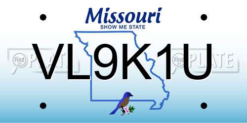 VL9K1U Missouri License Plate