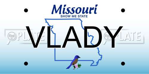VLADY Missouri License Plate