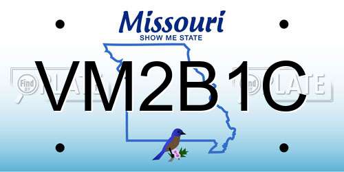 VM2B1C Missouri License Plate