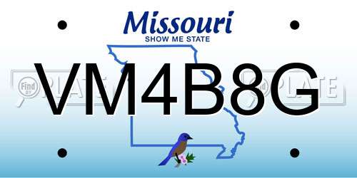 VM4B8G Missouri License Plate