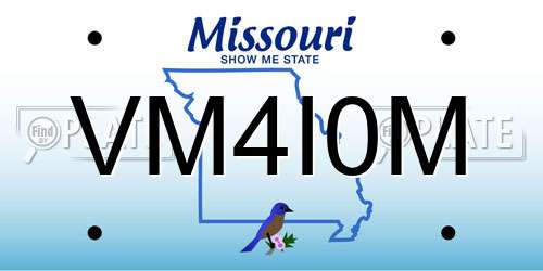 VM4I0M Missouri License Plate