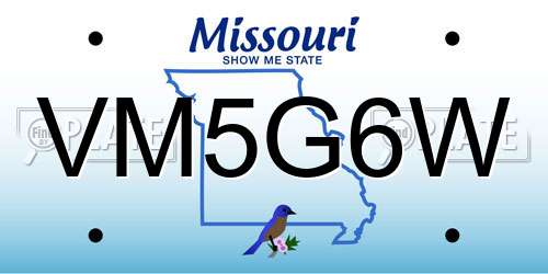 VM5G6W Missouri License Plate